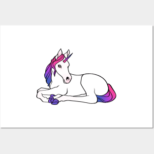 bisexual pride unicorn foal Posters and Art